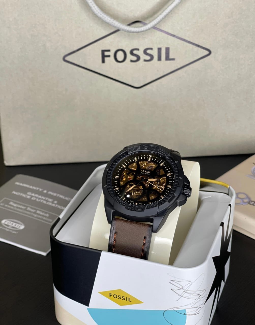 FOSSIL BRONSON AUTOMATIC (BROWN LITEHIDE) LEATHER WATCH - Image 6