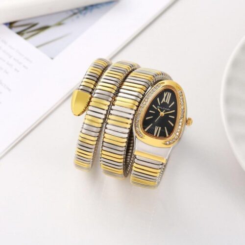 BVLGARI SERPENTI SNAKE (GOLD-BLACK) PREMIUM WOMEN WRIST WATCH