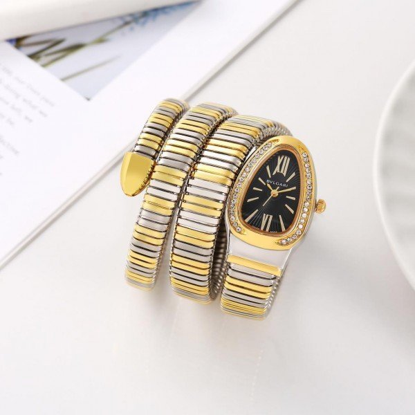 BVLGARI SERPENTI SNAKE (GOLD-BLACK) PREMIUM WOMEN WRIST WATCH
