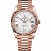 ROLEX DAY-DATE 40 PRESIDENTIAL FLUTED BEZEL WHITE DIAL WATCH