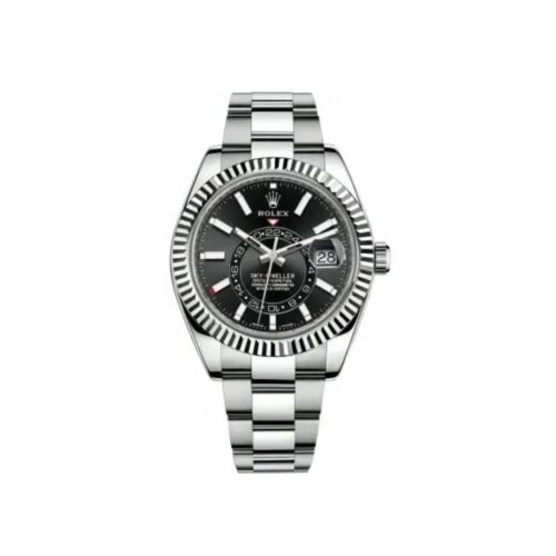 ROLEX SKY-DWELLER 42MM OYSTERSTEEL (BLACK/INDEX) WRIST WATCH