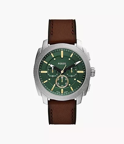 FOSSIL MACHINE CHRONOGRAPH BROWN LETHER WRIST WATCH (2025 MODEL)