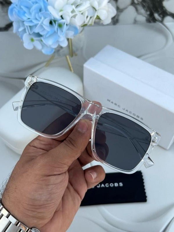 Branded MJ Sunglasses square transparent black (With Original Kit) - Image 2
