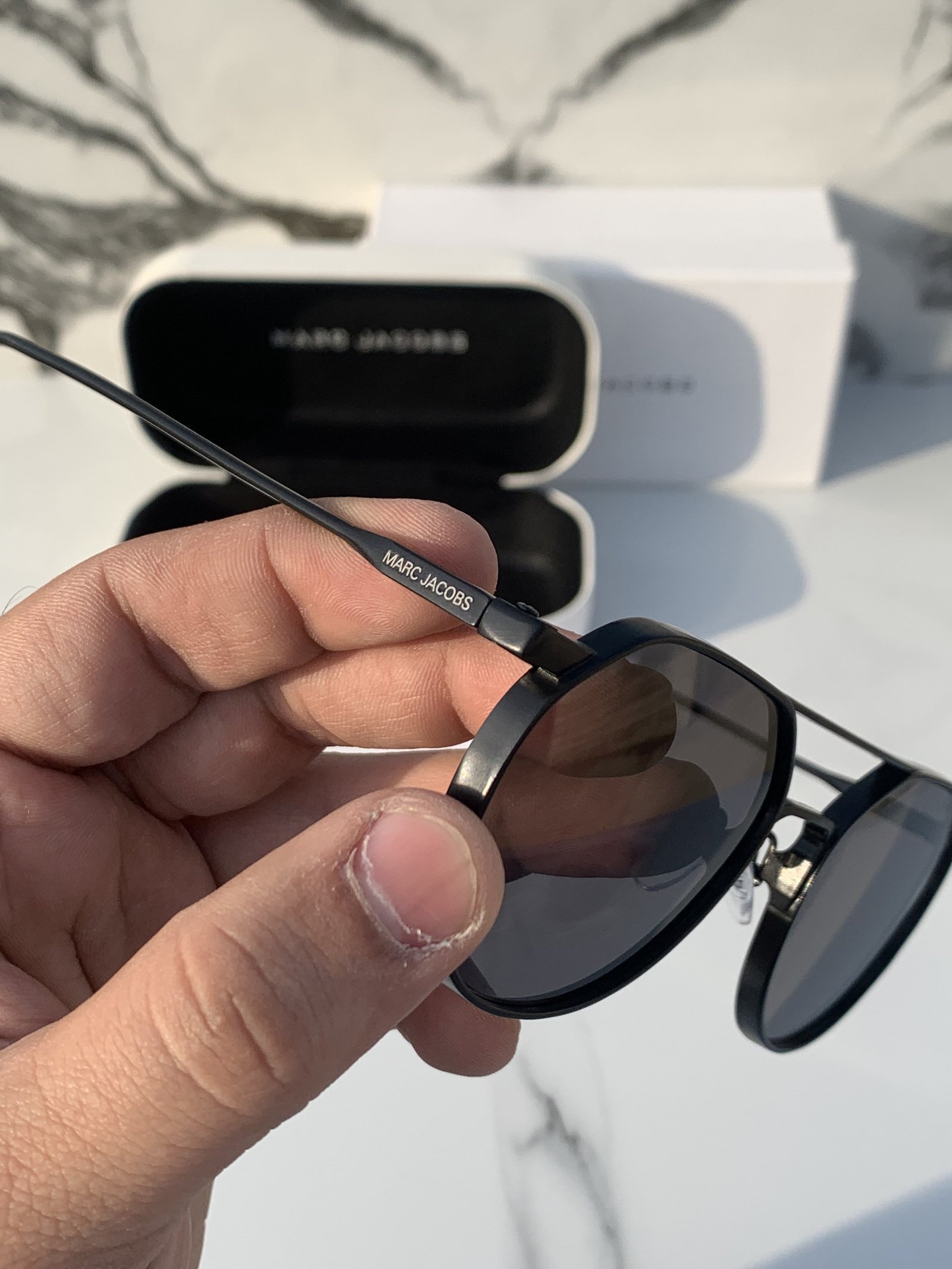 Branded Mj Metal Frame Full Black Sunglasses (With Original Kit) - Image 2