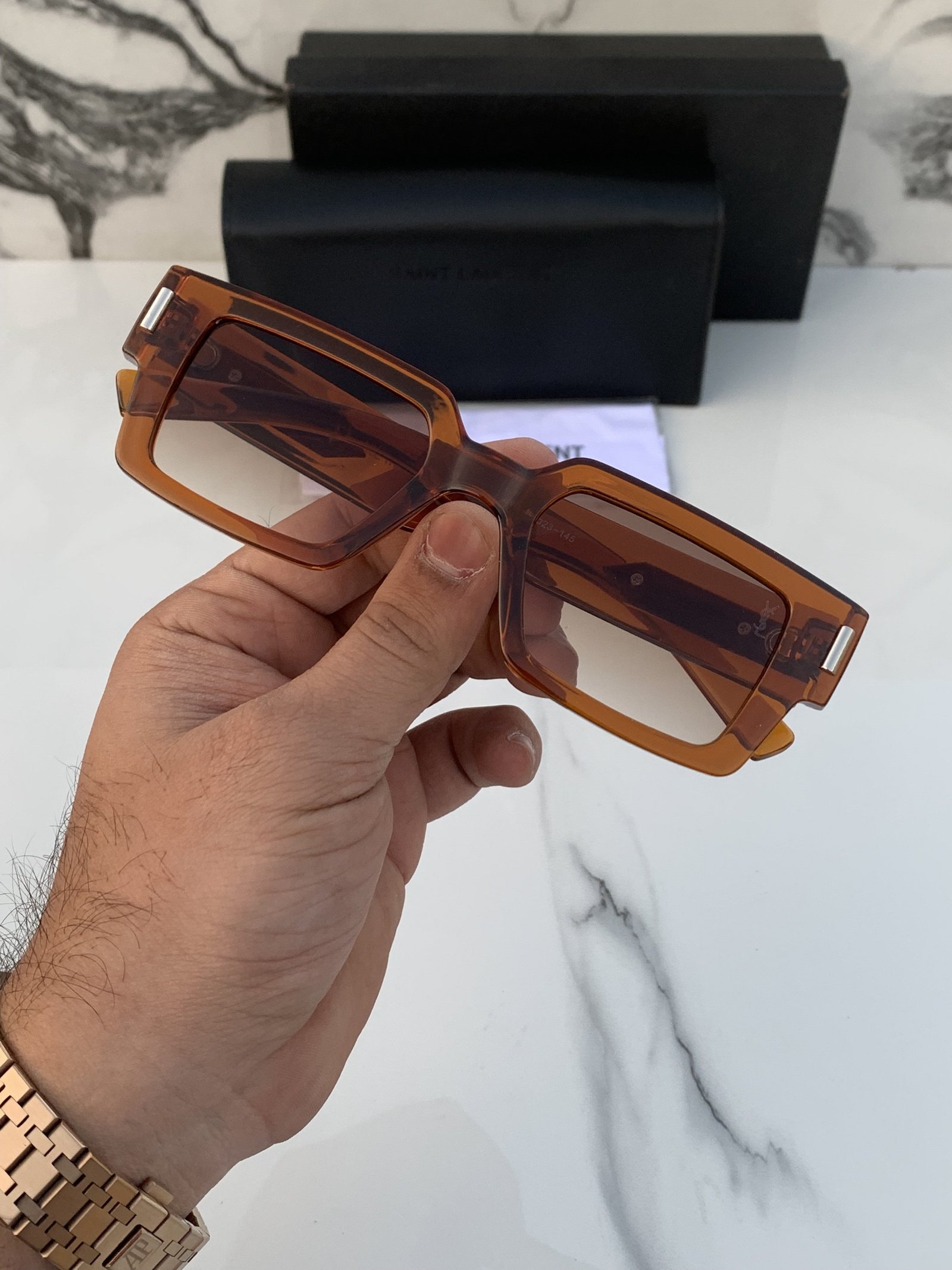 Branded YSNT Brown Sunglasses (With Original Kit) - Image 3
