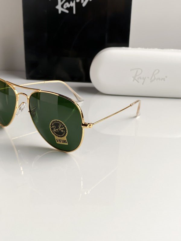 Branded Rb Gold Green Aviator Sunglasses Bt (With Original Kit) - Image 2