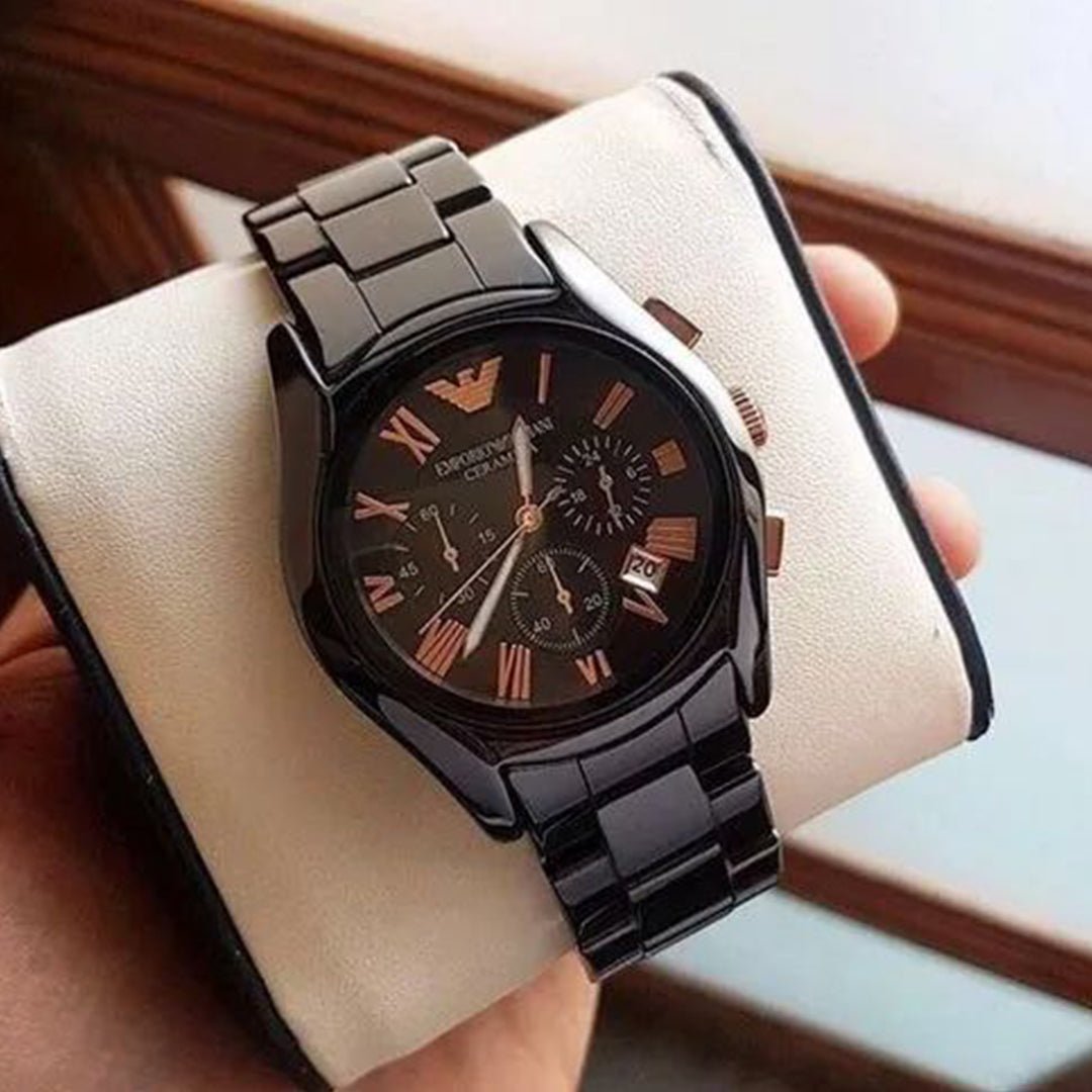 Armani Ceramica Black Copper Metal Watch - Image 3