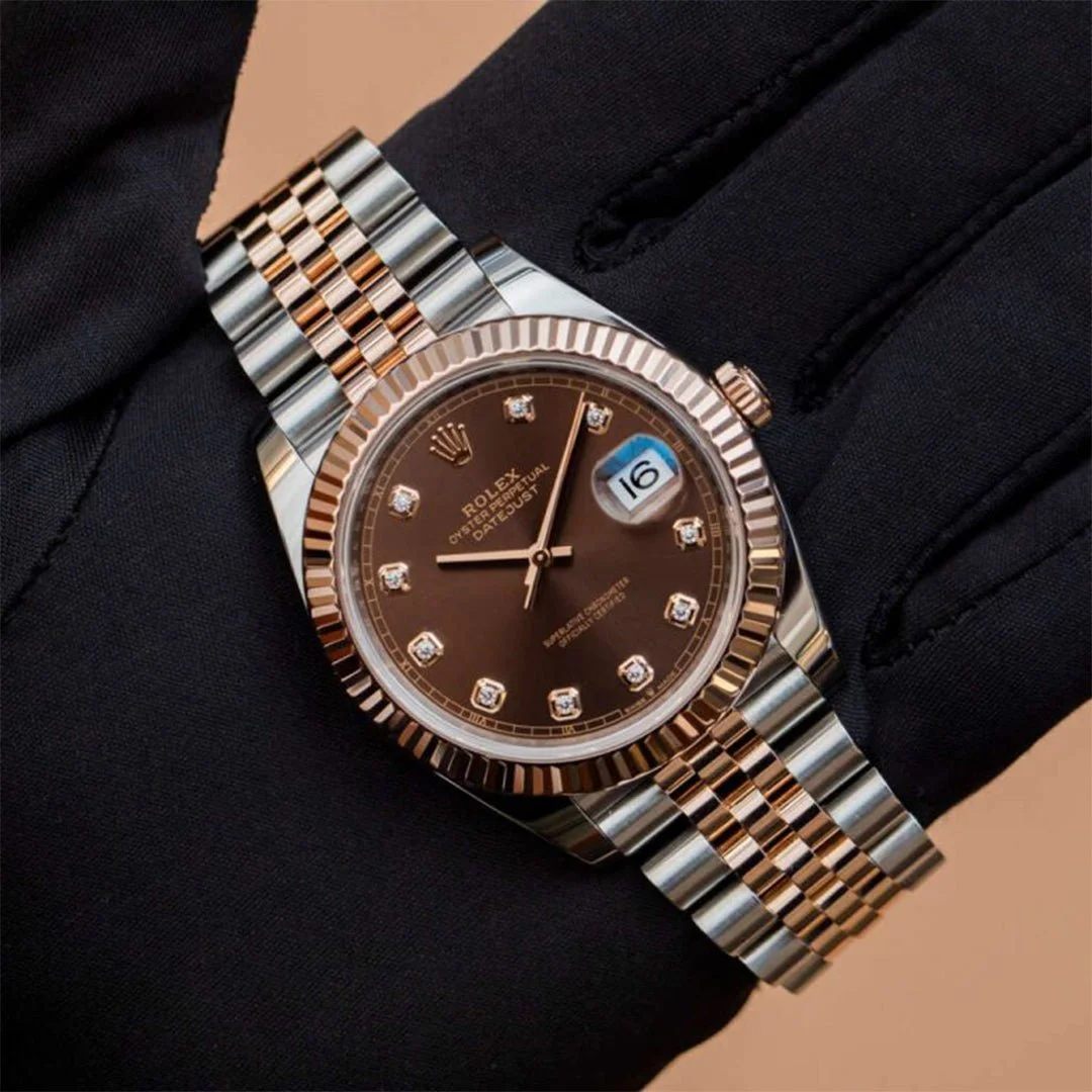 Rolex Datejust Rosegold Gold Diamond Metal Watch - Image 2